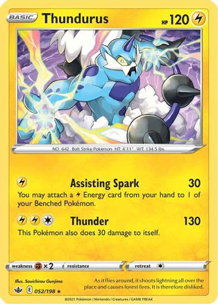 Thundurus (052/198) - SCR  - Holo Rare - Reverse Holofoil