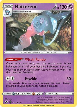 Hatterene (073/198) - SCR  - Holo Rare - Reverse Holofoil