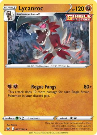 Lycanroc (087/198) - SCR  - Holo Rare - Reverse Holofoil