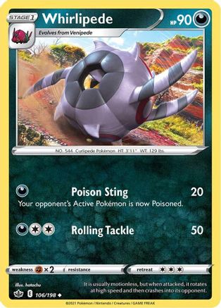 Whirlipede (106/198) - SCR  - Uncommon - Reverse Holofoil