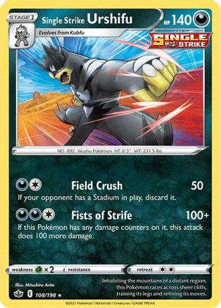Single Strike Urshifu (108/198) - SCR  - Holo Rare - Holofoil
