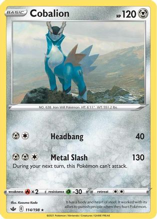 Cobalion (114/198) - SCR  - Holo Rare - Reverse Holofoil