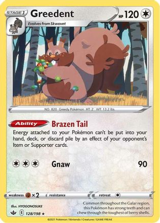 Greedent (128/198) - SCR  - Holo Rare - Reverse Holofoil