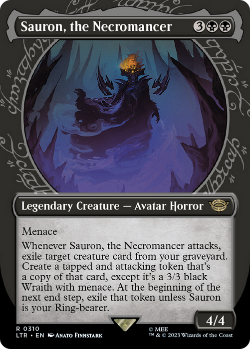 Sauron, the Necromancer (LTR-310) - rare: (Showcase) (Borderless) - Foil