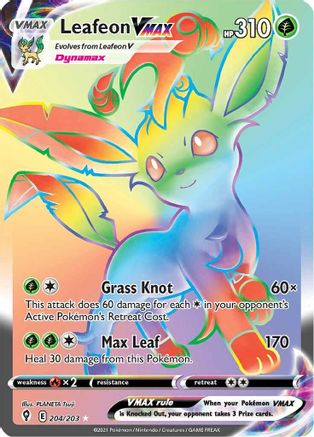 Leafeon VMAX (Secret) (204/203) - SES  - Secret Rare - Holofoil