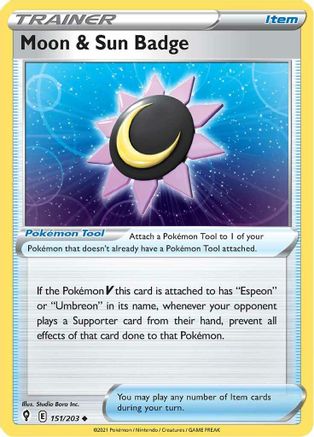 Moon & Sun Badge (151/203) - SES  - Uncommon - Reverse Holofoil