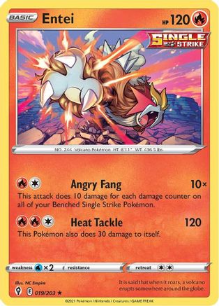 Entei (019/203) - SES  - Holo Rare - Reverse Holofoil