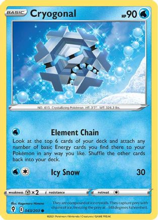 Cryogonal (043/203) - SES  - Common - Reverse Holofoil