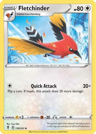 Fletchinder (139/203) - SES  - Uncommon - Reverse Holofoil