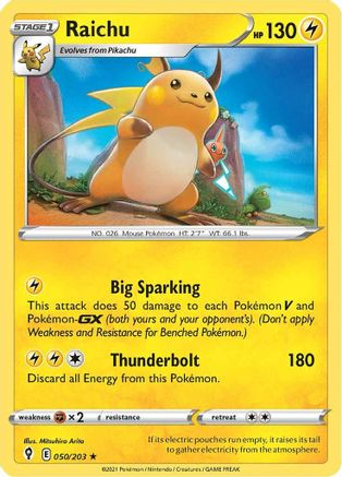 Raichu (050/203) - SES  - Holo Rare - Reverse Holofoil