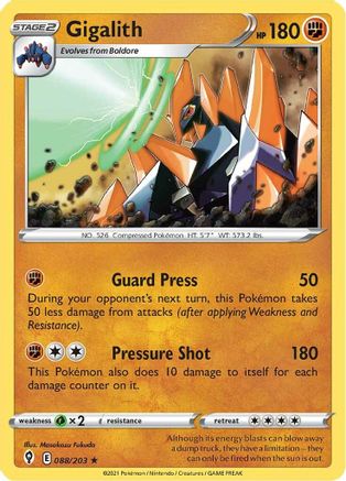 Gigalith (088/203) - SES  - Rare - Reverse Holofoil