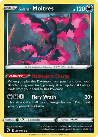 Galarian Moltres (093/203) - SES  - Holo Rare - Reverse Holofoil