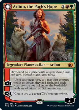Arlinn, the Pack's Hope // Arlinn, the Moon's Fury (MID-211) - mythic: (Double Faced Transform)