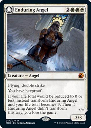 Enduring Angel // Angelic Enforcer (MID-017) - mythic: (Double Faced Transform) - Foil