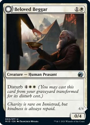 Beloved Beggar // Generous Soul (MID-003) - uncommon: (Double Faced Transform) - Foil