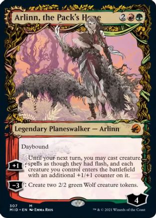Arlinn, the Pack's Hope // Arlinn, the Moon's Fury (MID-307) - mythic: (Showcase, Double Faced Transform) - Foil