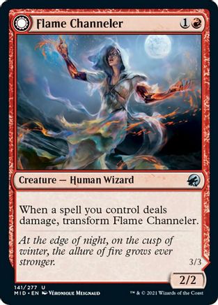 Flame Channeler // Embodiment of Flame (MID-141) - uncommon: (Double Faced Transform) - Foil