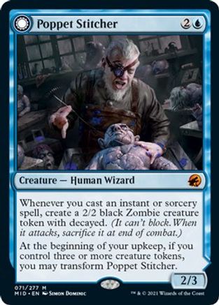 Poppet Stitcher // Poppet Factory (MID-071) - mythic: (Double Faced Transform)