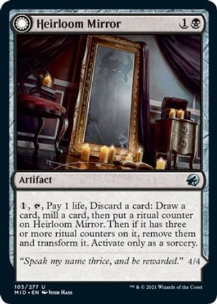 Heirloom Mirror // Inherited Fiend (MID-105) - uncommon: (Double Faced Transform) - Foil