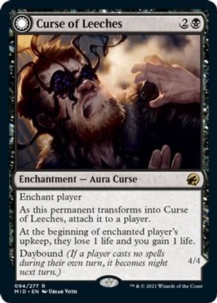 Curse of Leeches // Leeching Lurker (MID-094) - rare: (Double Faced Transform)