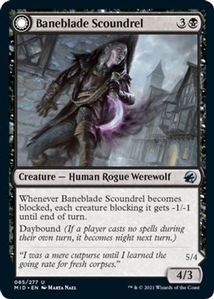 Baneblade Scoundrel // Baneclaw Marauder (MID-085) - uncommon: (Double Faced Transform)