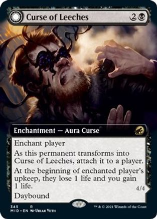 Curse of Leeches // Leeching Lurker (MID-345) - rare: (Extended Art, Double Faced Transform) - Foil