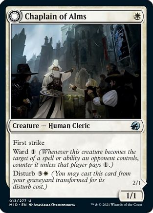 Chaplain of Alms // Chapel Shieldgeist (MID-013) - uncommon: (Double Faced Transform)