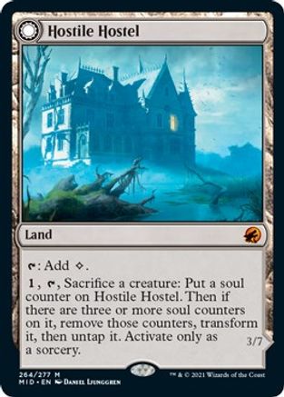 Hostile Hostel // Creeping Inn (MID-264) - mythic: (Double Faced Transform)