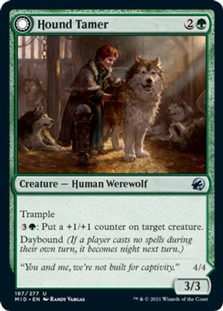 Hound Tamer // Untamed Pup (MID-187) - uncommon: (Double Faced Transform)
