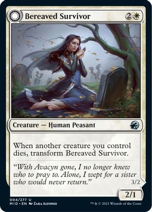Bereaved Survivor // Dauntless Avenger (MID-004) - uncommon: (Double Faced Transform) - Foil