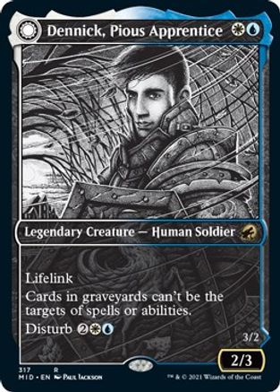Dennick, Pious Apprentice // Dennick, Pious Apparition (MID-317) - rare: (Showcase, Double Faced Transform) - Foil