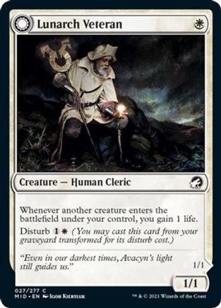 Lunarch Veteran // Luminous Phantom (MID-027) - common: (Double Faced Transform) - Foil