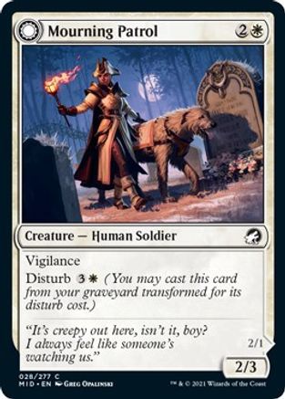 Mourning Patrol // Morning Apparition (MID-028) - common: (Double Faced Transform) - Foil
