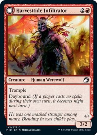Harvesttide Infiltrator // Harvesttide Assailant (MID-143) - common: (Double Faced Transform)