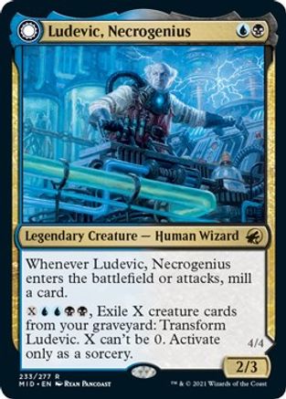 Ludevic, Necrogenius // Olag, Ludevic's Hubris (MID-233) - rare: (Double Faced Transform) - Foil