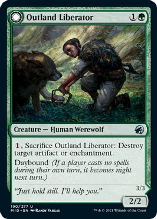 Outland Liberator // Frenzied Trapbreaker (MID-190) - uncommon: (Double Faced Transform)