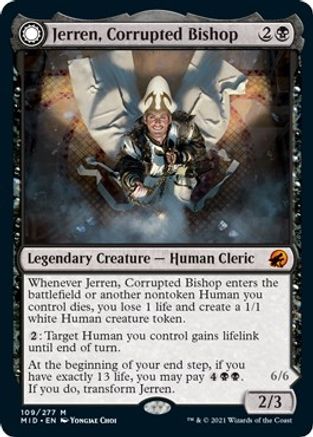 Jerren, Corrupted Bishop // Ormendahl, the Corrupter (MID-109) - mythic: (Double Faced Transform)