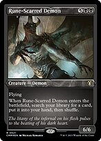 Rune-Scarred Demon (CMM-521) - rare - Etched Foil