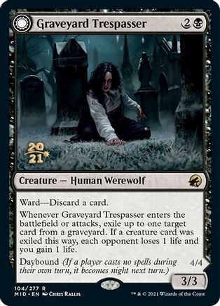 Graveyard Trespasser // Graveyard Glutton (PRE-104S) - rare: (Double Faced Transform) - Foil
