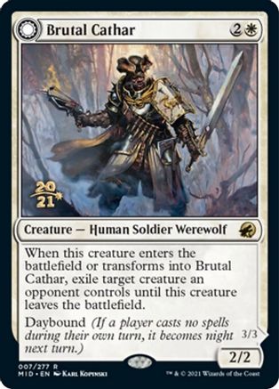 Brutal Cathar // Moonrage Brute (PRE-07S) - rare: (Double Faced Transform) - Foil
