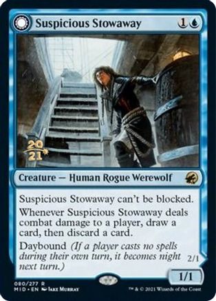 Suspicious Stowaway // Seafaring Werewolf (PRE-80S) - rare: (Double Faced Transform) - Foil