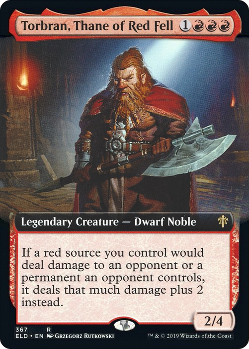 Torbran, Thane of Red Fell (ELD-367) - rare: (Extended Art) - Foil