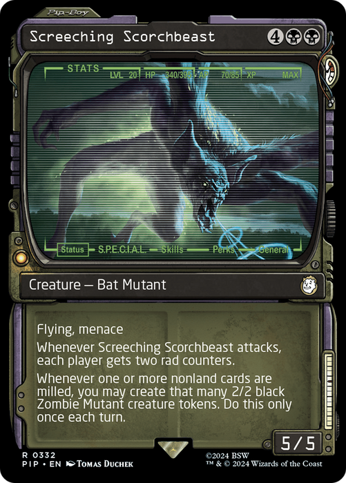 Screeching Scorchbeast (PIP-332) - rare: (Showcase) - Foil