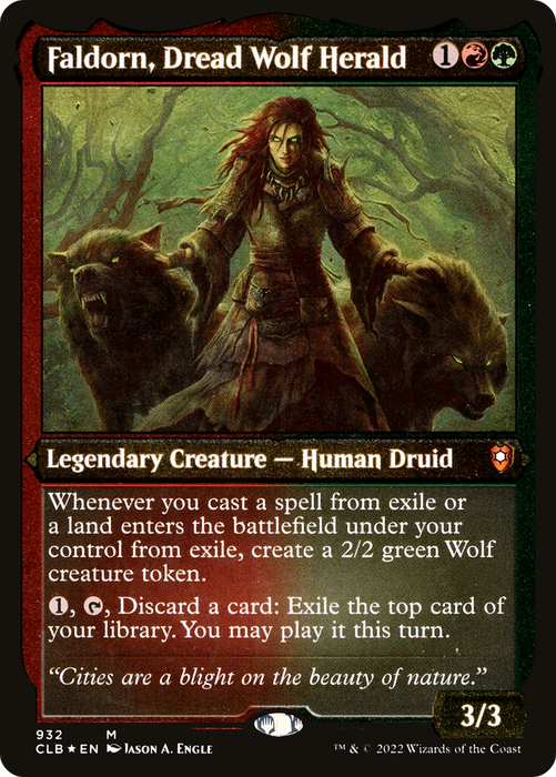 Faldorn, Dread Wolf Herald (CLB-932) - mythic - Etched Foil