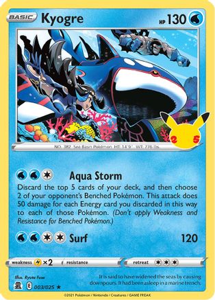 Kyogre (003/025) - C  - Holo Rare - Holofoil