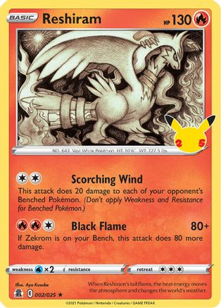 Reshiram (002/025) - C  - Holo Rare - Holofoil