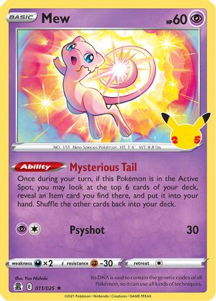 Mew (011/025) - C  - Holo Rare - Holofoil