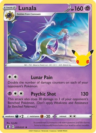 Lunala (015/025) - C  - Holo Rare - Holofoil