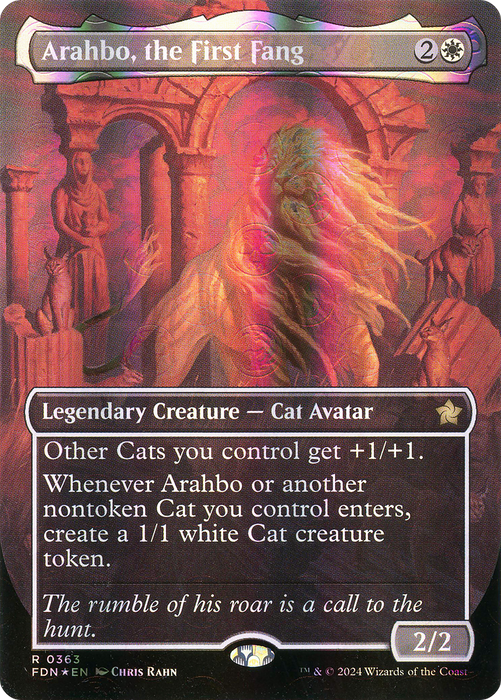 Arahbo, the First Fang (FDN-363) - rare (Borderless) - Foil