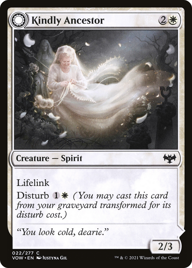 Kindly Ancestor // Ancestor's Embrace (VOW-022) - common: (Double Faced Transform) - Foil